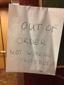 out of order